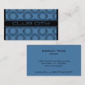 モダンCircular Caps Business Card、青 名刺 (正面/裏面)