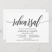 モダンClassy、結婚Reharsal and Dinner 招待状 (正面/裏面)