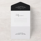 モダンClassy Black and White Photo結婚's オールインワン招待状 (外側)