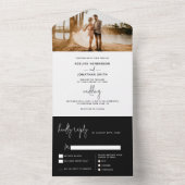 モダンClassy Black and White Photo結婚's オールインワン招待状 (内側)
