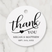 モダンClassy Black & Whiteの結婚Thank You フェイバータグ (裏面)
