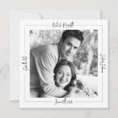 モダンClassy Black & White Photo セーブザデート (正面)