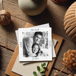 モダンClassy Black & White Photo セーブザデート