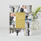 モダンClasy Script 8数々の Photoスタイリッシュ 結婚 s サンキューカード (スタンド正面)