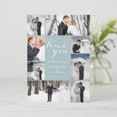 モダンClasy Script 8数々の Photoスタイリッシュ 結婚 s サンキューカード (スタンド正面)