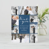 モダンClasy Script 8数々の Photoスタイリッシュ 結婚 s サンキューカード (スタンド正面)