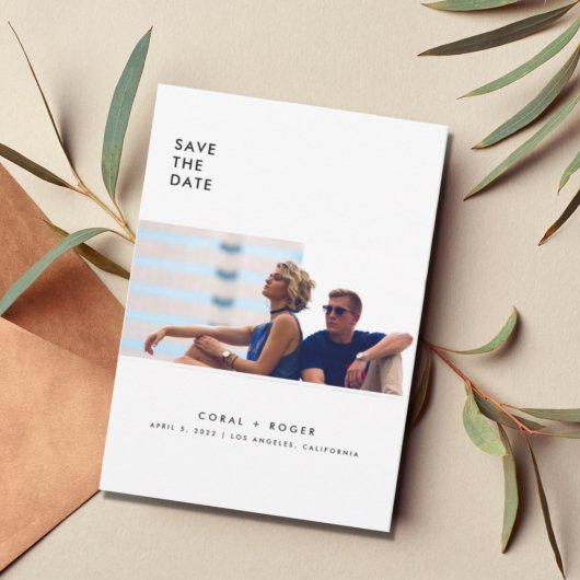 モダンClean City Wedding Save the Date セーブザデート