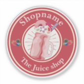 モダンCold Smoothiesフルーツジュース店名 シール (正面)