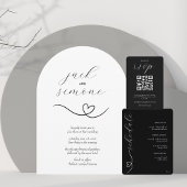 モダンColorblock結婚のQRコード | 黒に白 出欠カード