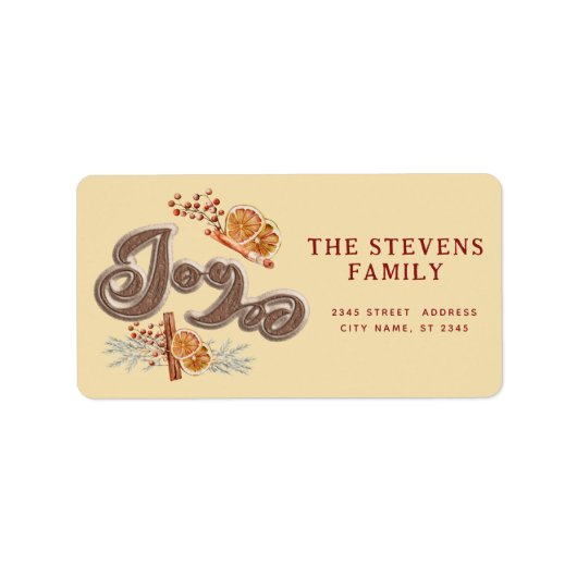 モダンcookieスクリプトjoy cinnamon orange ラベル (正面)