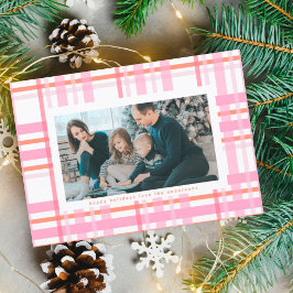 モダンCotten Candy Christmas Plaidの写数々の真 シーズンカード