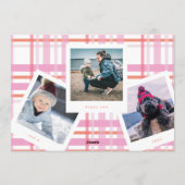 モダンCotten Candy Christmas Plaidの写数々の真 シーズンカード (裏面)