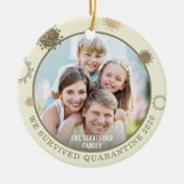 モダンCOVID-19我々検疫生き延び写真 セラミックオーナメント (正面)