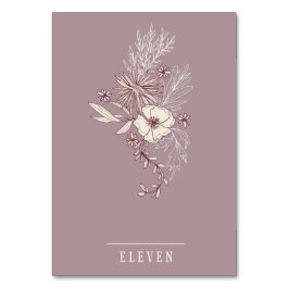 モダンCremeフローラの結婚テーブルカード テーブルナンバー