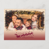 モダンCross Hatch Merry Christmas Frame写真 ポストカード (正面)