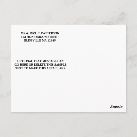 モダンCursiveの結婚写真ありがとう ポストカード (裏面)