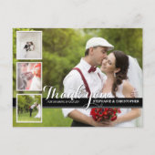 モダンCursiveの結婚写真ありがとう ポストカード (正面)