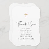 モダンCursiveスクリプトフェイク金ゴールド サンキューカード (正面/裏面)