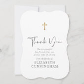 モダンCursiveスクリプトフェイク金ゴールド サンキューカード (正面)