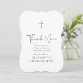 モダンCursiveスクリプトフェイク金ゴールド サンキューカード (スタンド正面)