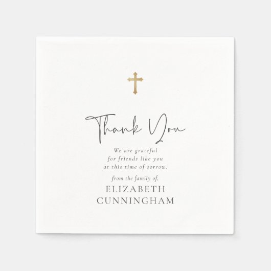 モダンCursiveスクリプトフェイク金ゴールド スタンダードカクテルナプキン (正面)