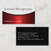 モダンCurve Red Black & White名刺 名刺 (正面/裏面)