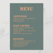 モダンCustom Designのテー結婚ブルメニューカード メニュー (正面)