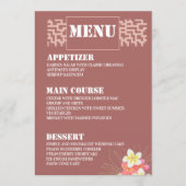 モダンCustom Designのテー結婚ブルメニューカード メニュー (正面)