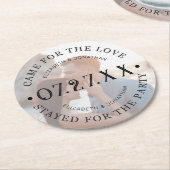 モダンCustom Wedding Photo紙コースター ラウンドペーパーコースター (アングル)