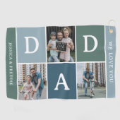 モダン'DAD'3枚の写真ギフト ゴルフタオル (横)
