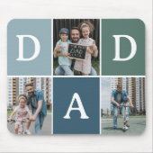 モダン'DAD'3枚の写真ギフト マウスパッド (正面)