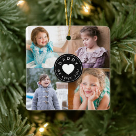 モダンDaddy We Love You Photo Collage セラミックオーナメント