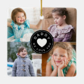 モダンDaddy We Love You Photo Collage セラミックオーナメント (裏面)