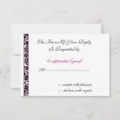 モダンdamaskピンクrsvpカード標準3.5 x 5 出欠カード (裏面)