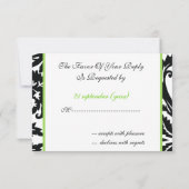 モダンdamask green rsvpカード標準3.5 x 5 出欠カード (裏面)