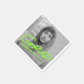 モダンDashed Grad Lime Green写真卒業 スタンダードカクテルナプキン (角)