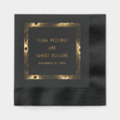 モダンDeco Firework Burstの結婚金ゴールド 箔ナプキン (正面)