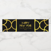モダンDeco Happy New Year, Gold Foil ペットボトルラベル (シングルラベル)