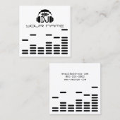 モダンDJは白黒のスタイルを作ります スクエア名刺 (正面/裏面)