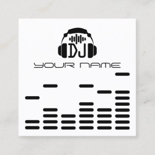 モダンDJは白黒のスタイルを作ります スクエア名刺