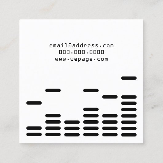 モダンDJは白黒のスタイルを作ります スクエア名刺 (裏面)