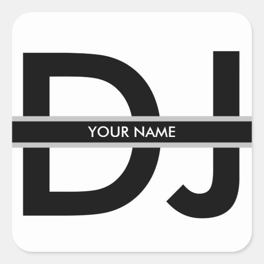 モダンDJステッカー スクエアシール (正面)