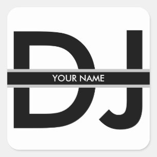 モダンDJステッカー スクエアシール