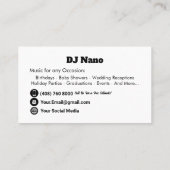 モダンDJミュージックプロデューサーDJsサイナー 名刺 (裏面)