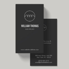 モダンDK GRAYの電気技師ロゴ 名刺