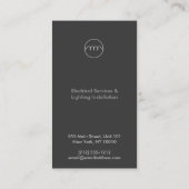 モダンDK GRAYの電気技師ロゴ 名刺 (裏面)