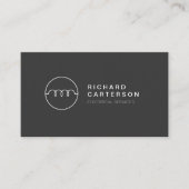 モダンDK GRAY IIの電気技師ロゴ 名刺 (正面)