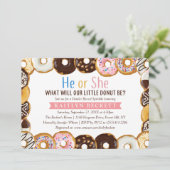 モダンDonut Sprinkle性差別パーティー 招待状 (スタンド正面)