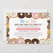 モダンDonut Sprinkle性差別パーティー 招待状 (正面)