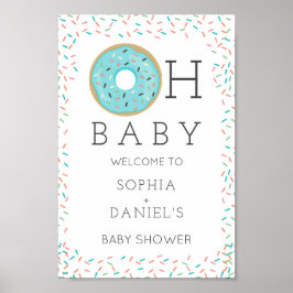 モダンDout Baby Showerウェルカムサイン ポスター